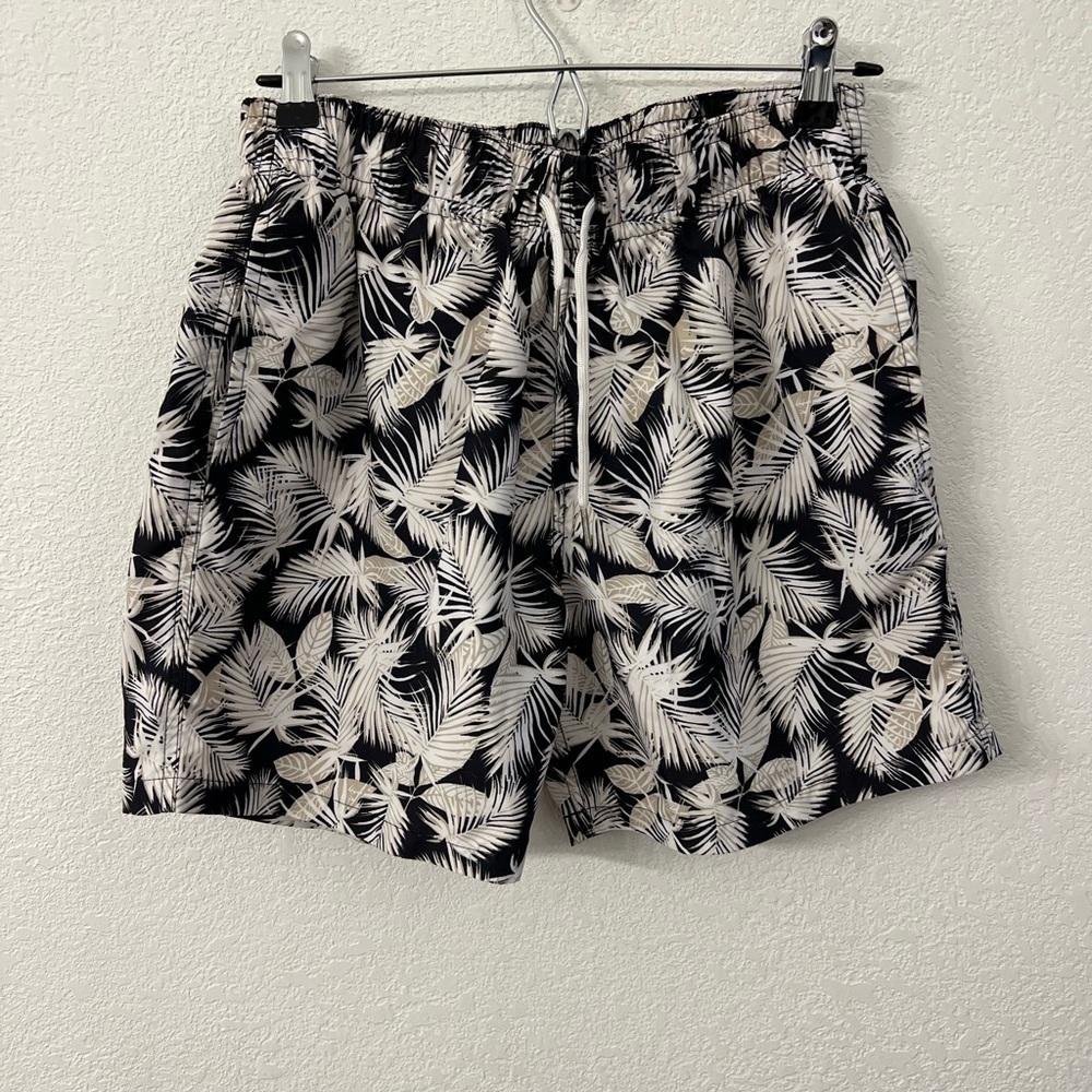 Slate & Stone tropical print swim trunks mens size medium